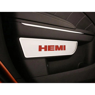 American Car Craft "HEMI" Front Door Badges With Carbon Fiber Inlay: Dodge Charger / Chrysler 300 2011 - 2023