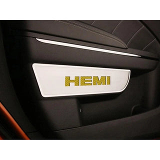 American Car Craft "HEMI" Front Door Badges With Carbon Fiber Inlay: Dodge Charger / Chrysler 300 2011 - 2023