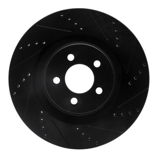 DFC 05-23 Chrysler 300 Front Right Drilled & Slotted Black Brake Rotor