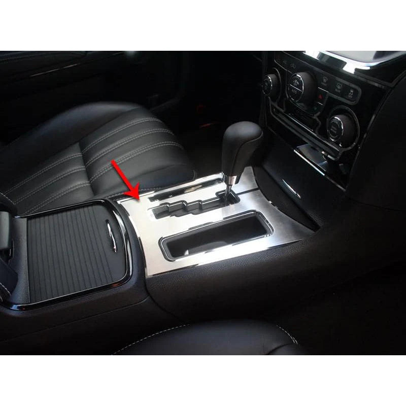 Carbon Fiber Center Gear Shift Panel Decor Trim – For Charger / Chrysler 300 2010-2014 (2pcs)
