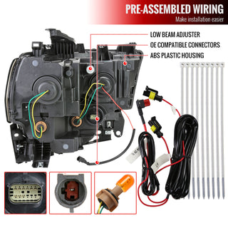 Spec D DRL LED Headlights (Black): Ram 2500 & 3500 2019 - 2024