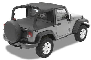 Bestop Header Targa Bikini (Black Diamond) (FRONT): Jeep Wrangler JK 2007-2009 3.8L V6