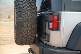 DV8 Offroad Tailgate Reinforcement Molle Panel: Jeep Wrangler JK 2007-2018 3.8L/3.6L V6/2.0L Turbo - Black
