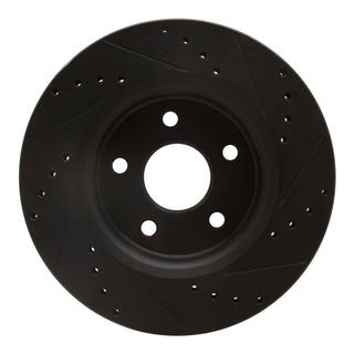 DFC 05-10 Jeep Grand Cherokee Front Left Drilled & Slotted Black Brake Rotor