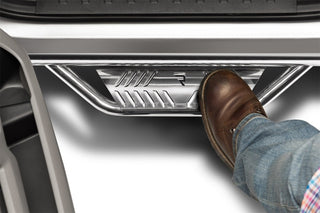 N-Fab Podium SS 3in Hoop Step Polished SS: Fits Ram 1500 2009-2015 Quad Cab
