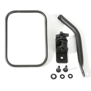 Rugged Ridge Textured Black Rectangular Quick Release Mirror Kit: Jeep Wrangler 1997-2018 2.5L-3.6L