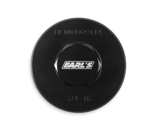Earl's Performance Aluminum Black Anodized Oil Filter Block-Off: Chrysler 300 / Dodge Ram 1500 / Ram 2500 / Ram 3500 (03-07) / Charger / Durango / Magnum / Jeep Grand Cherokee (04-07)