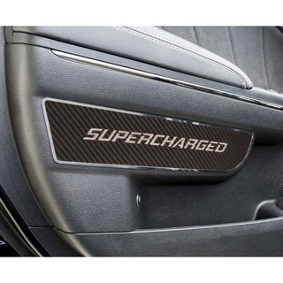 American Car Craft Front Carbon Fiber "SUPERCHARGED" Door Badge 2pc: Dodge Charger 2011 - 2023