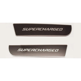 American Car Craft Front Carbon Fiber "SUPERCHARGED" Door Badge 2pc: Dodge Charger 2011 - 2023