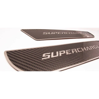 American Car Craft Front Carbon Fiber "SUPERCHARGED" Door Badge 2pc: Dodge Charger 2011 - 2023