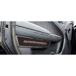 American Car Craft Front Carbon Fiber "SUPERCHARGED" Door Badge 2pc: Dodge Charger 2011 - 2023
