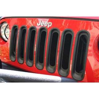Rugged Ridge Black Grille Inserts: Jeep Wrangler 2007-2018 3.8L/3.6L V6