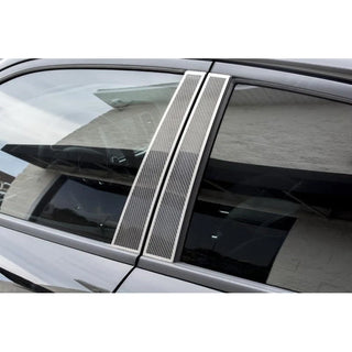 American Car Craft Carbon Fiber Door Pillar Plate with Brushed Trim: Dodge Charger 2011 - 2023