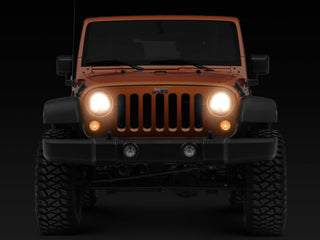 Raxiom LED Halo Headlights 7-Inch Round Chrome Housing (FRONT): Fits Most Jeep Wrangler Models (2007-2018)