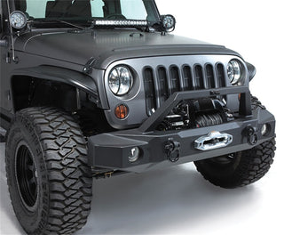 Rampage Trailguard Front Bumper (FRONT): Jeep Wrangler JK 2007-2018 - Black