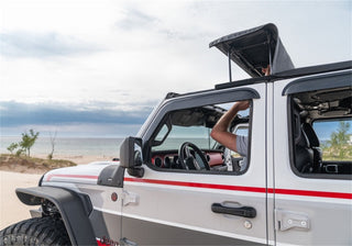 Rampage Trailview Fastback Frameless Soft Top w/ Tinted Windows: Fits Most Jeep Gladiator Models (2018-2026) - Black Diamond