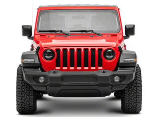 Raxiom Axial Series 9-In Angel Eye LED Headlights Black Housing (Clear Lens): Jeep Wrangler / Gladiator 2018-2025 3.6L / 6.4L 392