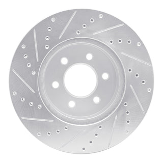 R1 Concepts Drilled & Slotted Brake Rotor (FRONT RIGHT): Dodge Durango 1998-2003 3.9L / 4.7L w/ Silver