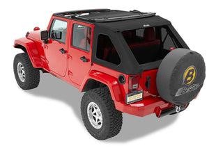 Bestop Trektop Prem Blk Twill Soft Top (4-Door): Jeep Wrangler JK 2007-2018 3.8L/3.6L