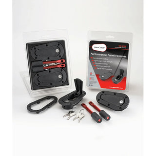 AeroCatch Flush Hood Pin and Latch Kit (Universal) BLACK - LOCKING