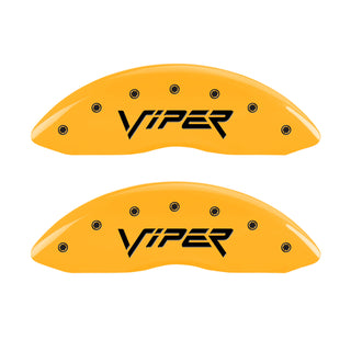 MGP 4 Caliper Covers Engraved Front & Rear Gen 2/Viper Yellow Finish Black Ch