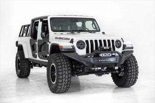 Addictive Desert Designs Stealth Fighter Front Bump w/ Top Hoop and Winch Mount: Jeep Gladiator / Wrangler 2020-2022