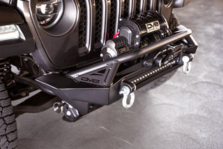 DV8 Offroad FS-1 Series Stubby Front Bumper: Fits Most Jeep Wrangler / Gladiator Models (2018-2026) - Black Powder Coat