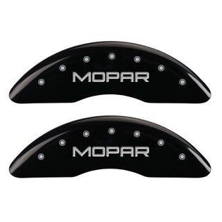 MGP 4 Caliper Covers Engraved Front & Rear MOPAR Black finish silver ch