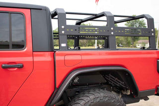 Fishbone Offroad Black Powdercoated Full Tackle Bed Rack: Jeep Gladiator 2020-2024