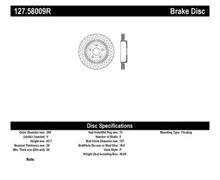 StopTech Rear Rotor (REAR): Dodge Durango (17-23) / Jeep Grand Cherokee (12-21) w/ Slotted & Drilled