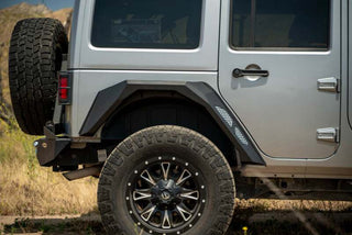 DV8 Offroad Armor Fender Flares: Jeep Wrangler JK 2007-2018 3.8L/3.6L V6/2.0L Turbo - Black