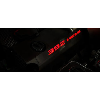 American Car Craft "392" Polished Fuel Rail Covers (ILLUMINATED): 300 / Challenger / Charger 6.4L 392 2011 - 2024