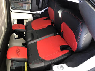 PRP 2018+ Jeep Wrangler JLU/4 door Rear Bench Cover with Leather Interior - Black/Red