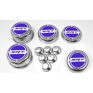 American Car Craft "SRT" Fluid & Shock Tower Cap Covers (11PC): Dodge Challenger V8 2008 - 2023