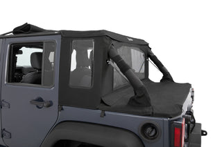 Bestop 4-Door Halftop Soft Top Premium Black Twill (F&R): Jeep Wrangler JK 2007-2018 3.6L/3.8L V6