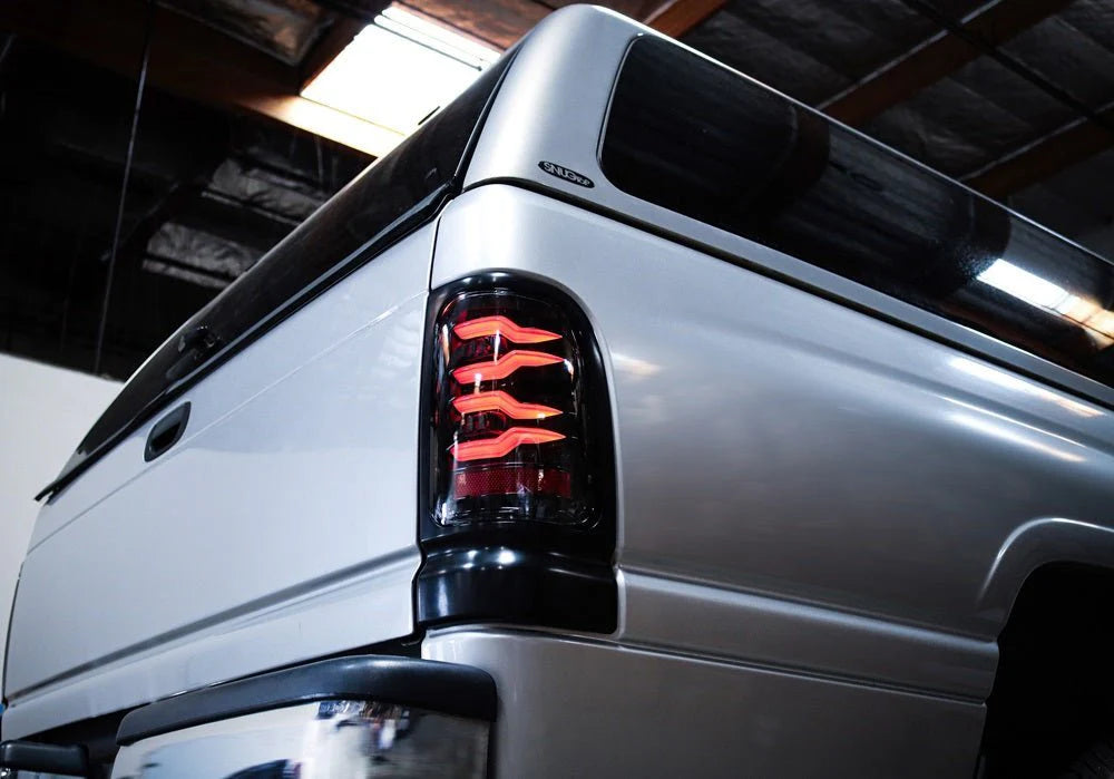 Ram Rampage Rear Lights AlphaRex LUXX LED Tail Lights (Black): Dodge Ram 1500 (94-01) & 2500/3 ...