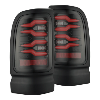 AlphaRex LUXX LED Tail Lights (Black / Red): Dodge Ram 1500 (94-01) & 2500/3500 (94-02)