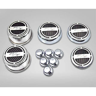 American Car Craft "R/T" Deluxe Fluid & Shock Tower Cap Covers (13PC): Dodge Challenger 5.7L Hemi 2009 - 2023
