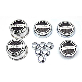 American Car Craft "R/T" Deluxe Fluid & Shock Tower Cap Covers (13PC): Dodge Challenger 5.7L Hemi 2009 - 2023