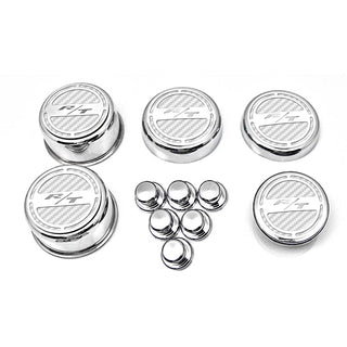 American Car Craft "R/T" Deluxe Fluid & Shock Tower Cap Covers (13PC): Dodge Challenger 5.7L Hemi 2009 - 2023