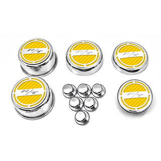 American Car Craft "R/T" Deluxe Fluid & Shock Tower Cap Covers (13PC): Dodge Challenger 5.7L Hemi 2009 - 2023