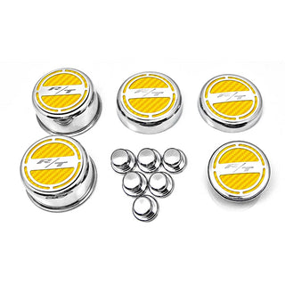 American Car Craft "R/T" Deluxe Fluid & Shock Tower Cap Covers (13PC): Dodge Challenger 5.7L Hemi 2009 - 2023