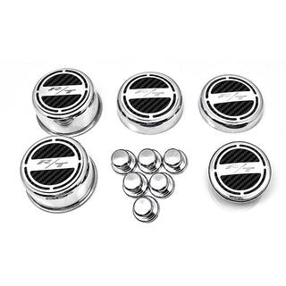 American Car Craft "R/T" Deluxe Fluid & Shock Tower Cap Covers (13PC): Dodge Challenger 5.7L Hemi 2009 - 2023