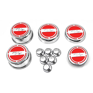 American Car Craft "R/T" Deluxe Fluid & Shock Tower Cap Covers (13PC): Dodge Challenger 5.7L Hemi 2009 - 2023