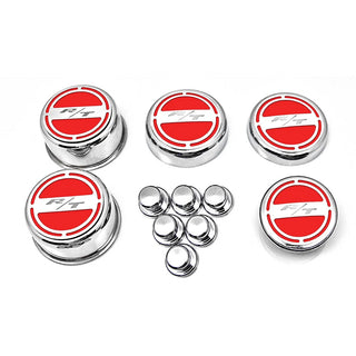 American Car Craft "R/T" Deluxe Fluid & Shock Tower Cap Covers (13PC): Dodge Challenger 5.7L Hemi 2009 - 2023