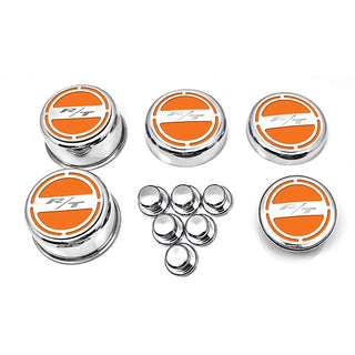 American Car Craft "R/T" Deluxe Fluid & Shock Tower Cap Covers (13PC): Dodge Challenger 5.7L Hemi 2009 - 2023