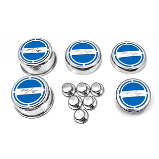 American Car Craft "R/T" Deluxe Fluid & Shock Tower Cap Covers (13PC): Dodge Challenger 5.7L Hemi 2009 - 2023