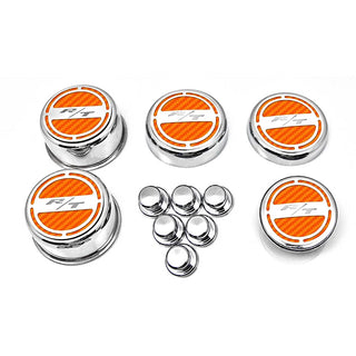 American Car Craft "R/T" Deluxe Fluid & Shock Tower Cap Covers (13PC): Dodge Challenger 5.7L Hemi 2009 - 2023