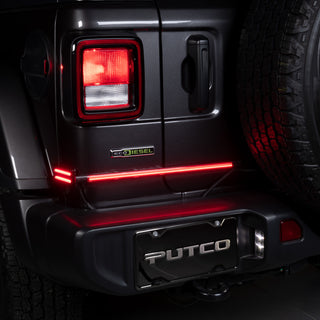 Putco 2019+ Ram 1500/Jeep Wrangler JK/JL 18in Red Split Blade LED Tailgate Light Bar (Pair)