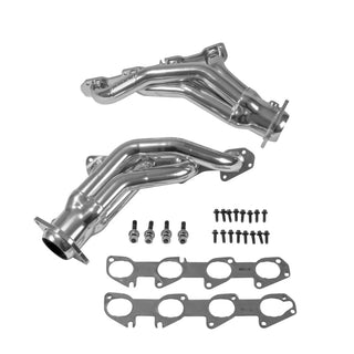 BBK 1.875" Shorty Headers Silver Ceramic: 11-23 Challenger / Charger R/T Scat Pack 6.4L / SRT 392 / Hellcat 6.2L / 300C SRT8 6.4L Bundle